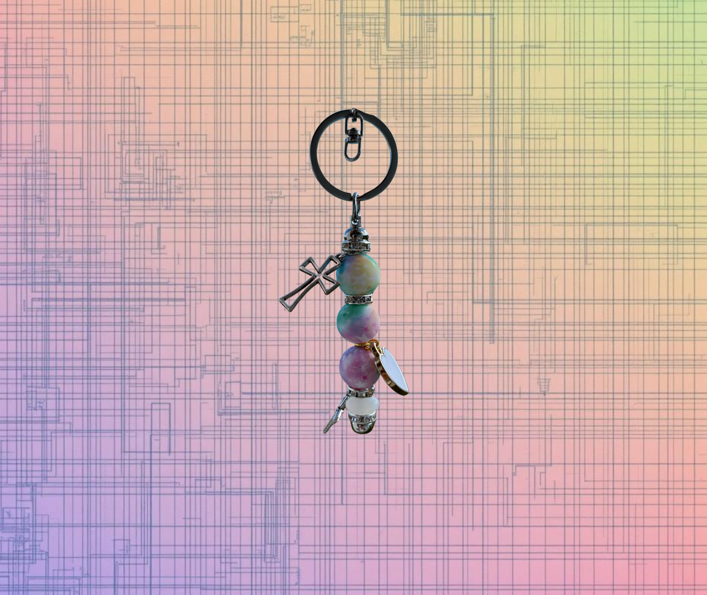Bead and Charm Keychain